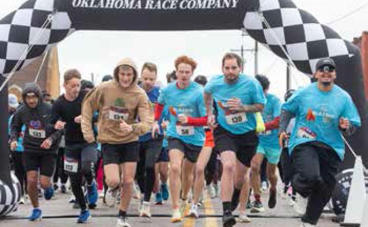 Runners take off during The Owen Foundation’s Blazing 5K run Saturday morning. Matt Swearengin | Durant Democrat