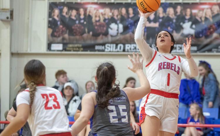 Silo Lady Rebel Harlie Gardner is about to throw the ball. Matt Swearengin | Durant Democrat