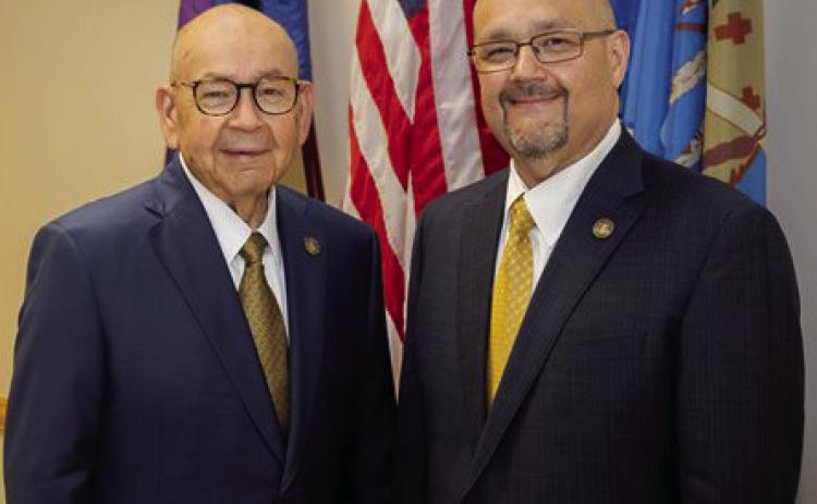 Photo provided | Chickasaw Nation Chickasaw Nation Governor Bill Anoatubby, left, announced his retirement and Lt. Governor Chris Anoatubby will take the oath of oce on June 26.