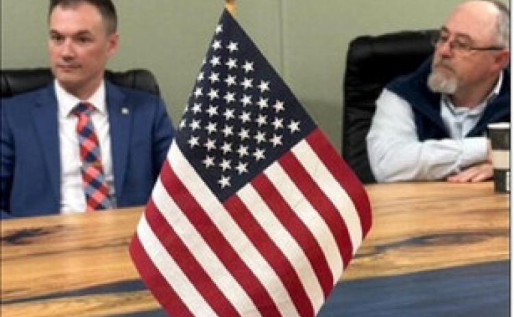 Oklahoma Representatives Cody Maynard (District 21) and J. J. Humphries (District 19), spoke at the recent Bryan County Retired Educators meeting. Photo provided