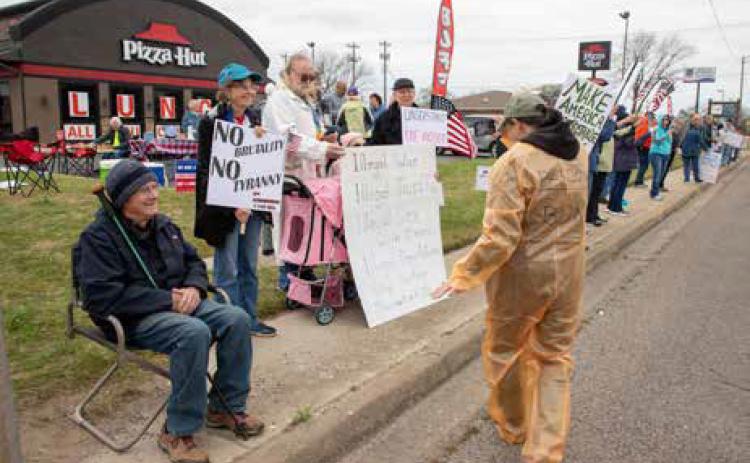 There was a No Kings protest Saturday on Main Street. Matt Swearengin | Durant Democrat