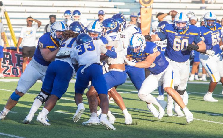 Southeastern’s first home game was with Southern Arkansas. Last week, The Storm played at Henderson State. Matt Swearengin | Durant Democrat