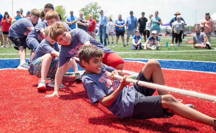 Washington Irving fourth graders are shown during the Kiwanis fourth grade track meet.