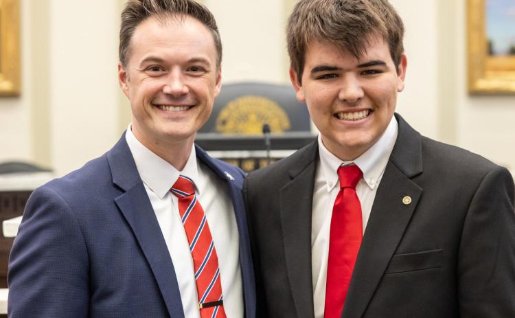 Tryan Boyd, a junior from Colbert High School, served as a page for State Rep. Cody Maynard. Photo provided