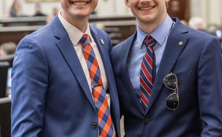 Photo provided Rep. Cody Maynard stands with House Page Carson Veenstra on the House floor.
