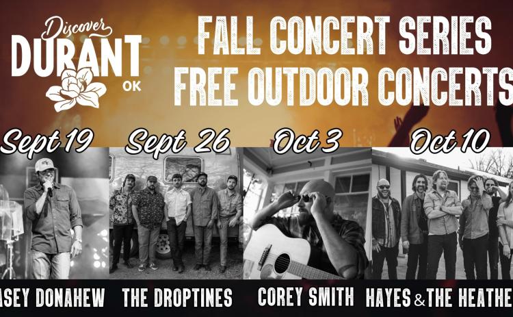 The Discover Durant Fall Concert Series will be in September and October. Image provided | Durant Chamber