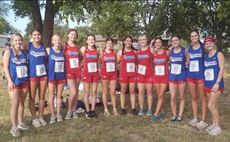 The Lady Lions cross country team claimed a championship at the Madill Cross Country Meet. Photo provided