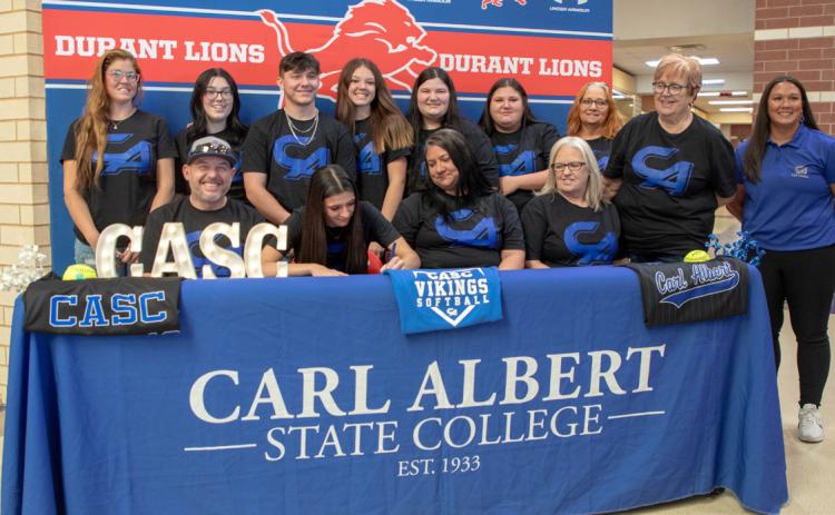 Durant High School senior softball player Raelynn Clark signed a scholarship recently with Carl Albert State College in Poteau. Matt Swearengin | Durant Democrat