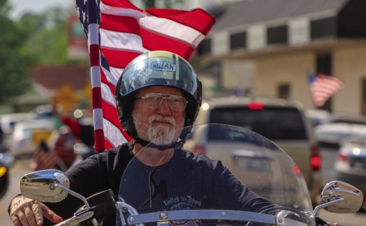Mike Morris was one of approximately 100 motorcyclists escorting the Wall That Heals Vietnam Veterans Memorial replica through downtown Durant in May 2019. Morris was killed May 16 in Johnson County, Arkansas, when his motorcycle was hit by a car that crossed over into his lane. Matt Swearengin | File photo