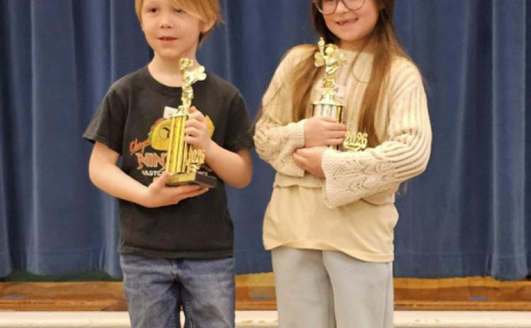 Washington Irving Spelling Bee Winners for first grade are: 1st Place – Alex Crook and 2nd Place – Piper Whalen. Photos provided | WI