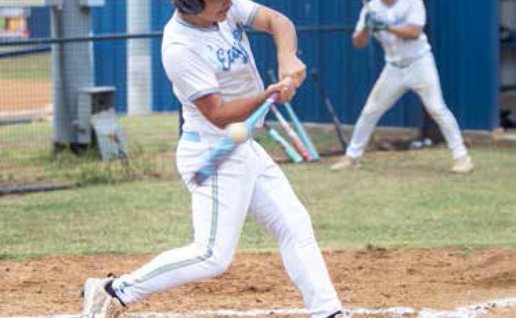 Achille Eagle Joshua Williams swings at the ball. Matt Swearengin | Durant Democrat