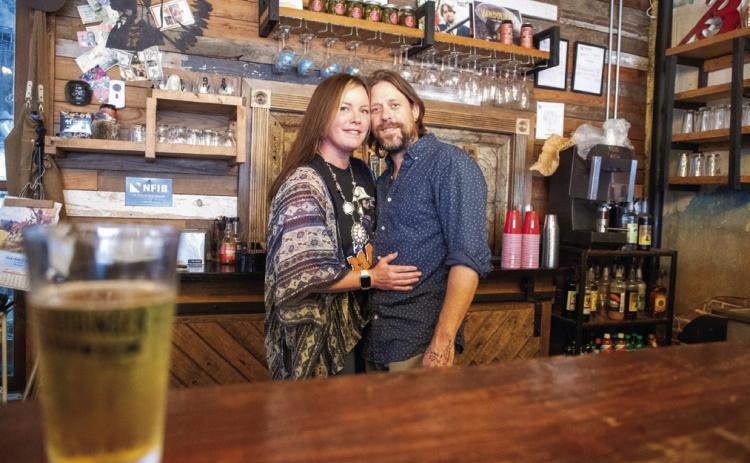 Drew and Kayla Harbin opened Harbinger Beer Company in downtown Caddo in 2020 and the microbrewery recently celebrated Matt Swearengin | Durant Democrat its fifth anniversary.