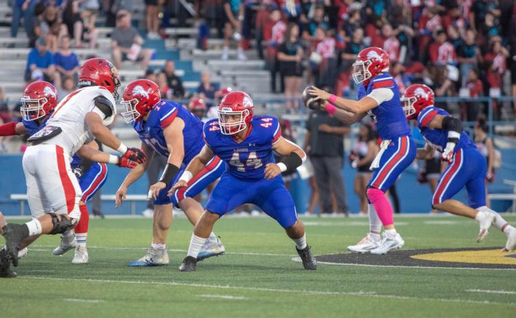 Among Lions shown in the game with Tulsa East Central are Axel Thurman and Cole Robbins. Matt Swearengin | Durant Democrat
