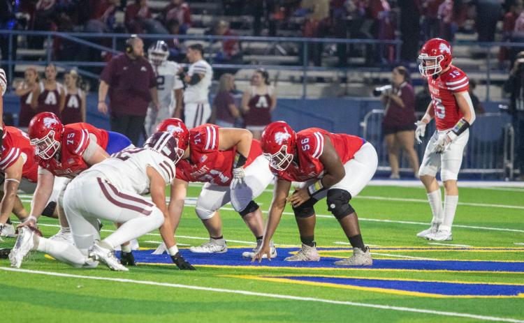Durant Lions lineup in the season opener Aug. 29. Matt Swearengin | Durant Democrat
