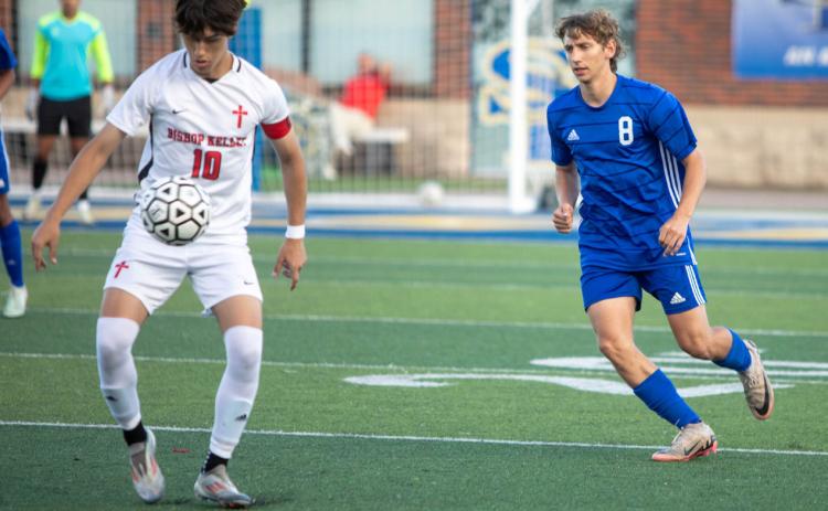 Lion Konner Shenas is shown in the game with Bishop Kelley. Matt Swearengin | Durant Democrat