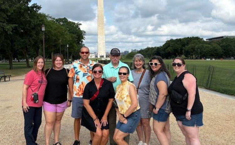 Durant Intermediate School social studies teacher Kelly Cook on the end, left, was among eight Oklahoma educators who visited the Holocaust Memorial Museum. Photo provided